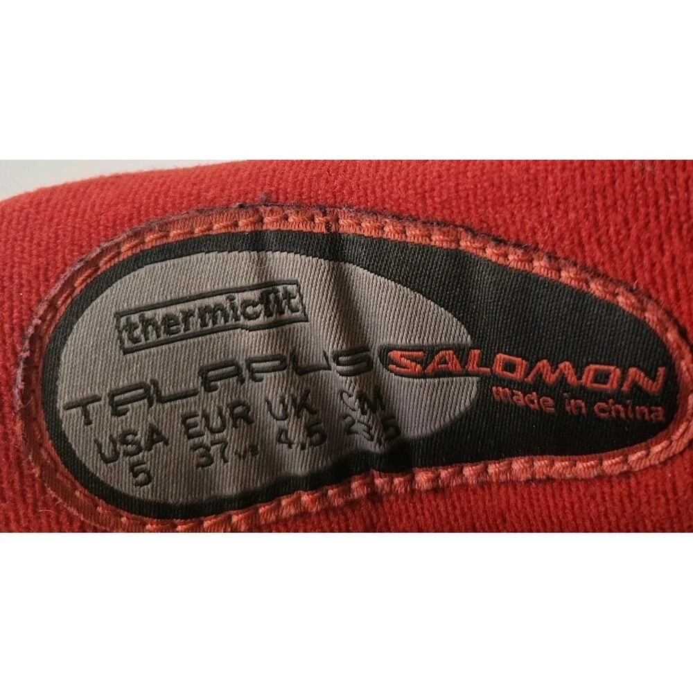 Salomon Talapus Snowboard Boots Size 5 Black & Red Lace Up Thermicfit
